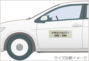 サイズ比較イメージメタルシルバー200*600