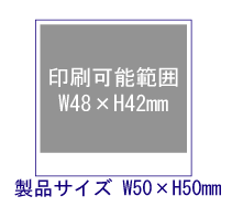 正方形マグネットクリップ印刷範囲W48×H42mm